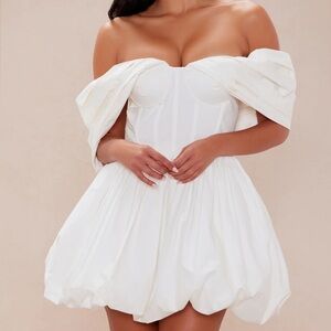 NWT Fashion Nova Off-Shoulder Maribelle White Mini Dress 1x